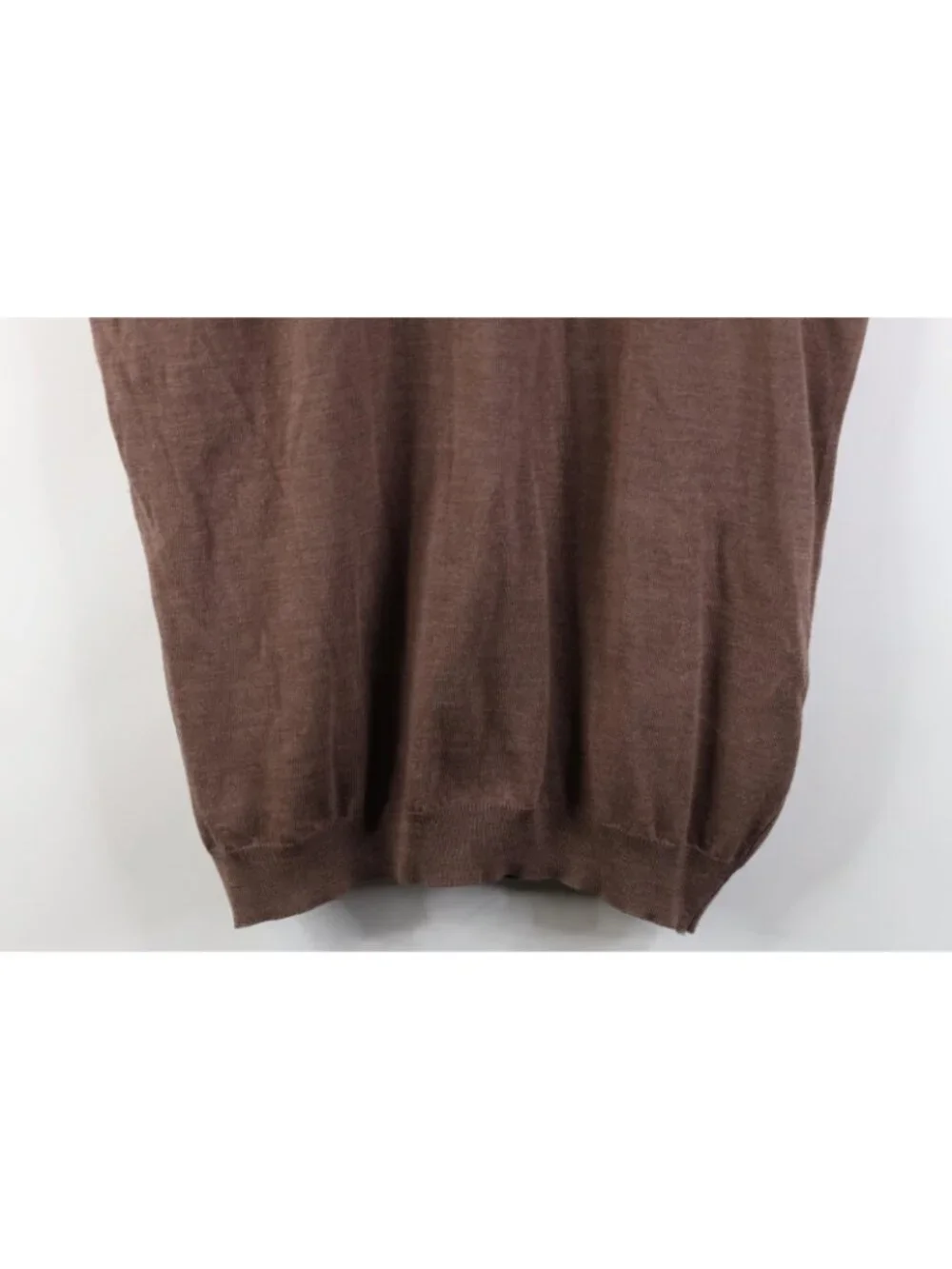 Vtg 90s Streetwear Mens 42 Distressed Blank Merino Wool Knit Sweater Vest Brown
